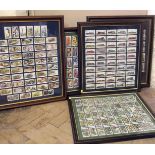 Five framed sets of cigarette cards. Condition report: see terms and conditions