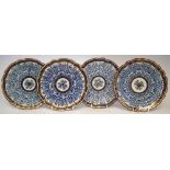 Four Worcester Royal Lily plates circa 1800 - 1820  two bearing the impressed Flight Barr And Barr