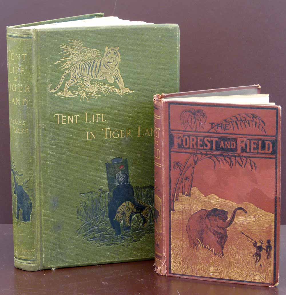 Inglis, James: Tent Life in Tiger Land, London 1888, colour plate illus, tooled green cloth