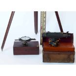 Casartelli's Patent Mining Dial, the silvered compass 12.5cm, in its fitted mahogany box; Stanley,