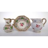 Chamberlains Worcester miniature jug circa 1820   also a miniature wash jug and bowl (3) The tallest