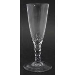 Ale glass, with tall flaring bowl, facetted stem and plain flat foot, late 18th century, 15cm high