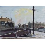 William Turner F.R.S.A., R.Cam.A. (1920-2013),  "Figure and Telegraph Pole", signed and dated