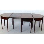 Georgian mahogany D-end dining table with a drop-leaf centre section, width 107cm
 
Condition