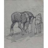 Anton Lock (1903-1970),  Studies of heavy horses and other equestrian subjects, some monogrammed,