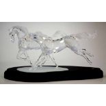 Swarovski Crystal Glass Wild Horses model group, number 8221 of 10,000, with original packing case