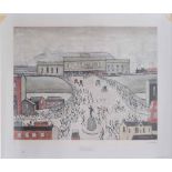 After Laurence Stephen Lowry (1887-1976),   "Station Approach", signed in pencil in the margin,