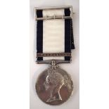 Naval General Service Medal 1793 - 1840 with one clasp for Trafalgar 1805, for Felix Benjamin