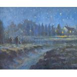 Reg Gardner (1948-),  "Starlight over "The Heads", River Wyre, Fylde", signed, titled on verso,