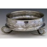 English Pewter made by Liberty & Co fruit bowl, 0230, after the design of Archibald Knox, overall