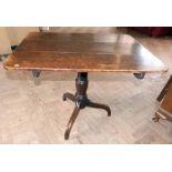 George II oak tilt top table. Condition report: see terms and conditions
