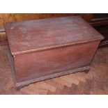 Victorian painted pine chest with bracket feet. Condition report: see terms and conditions