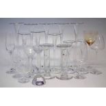 Collection of glass by Spiegelau, Marcaurel, Villeroy and Boch, and other makers.     From the