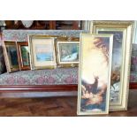 Two oil paintings of Stag signed G.E. Tomlinson and four other paintings. Condition report: see