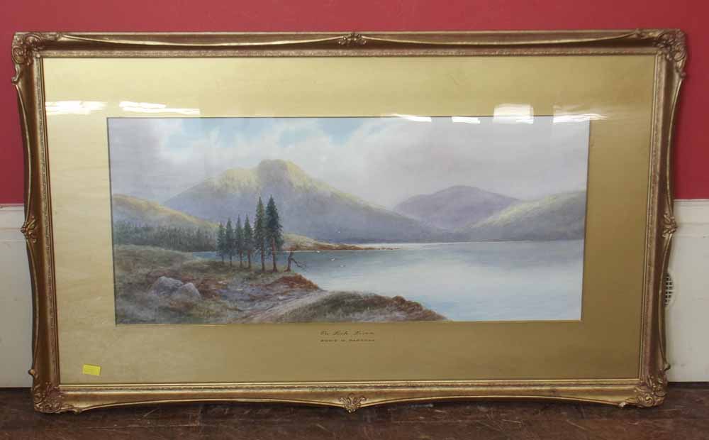 Annie M. Parson Loch Leven watercolour. Condition report: see terms and conditions