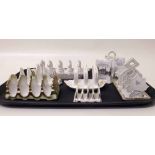 Three crested toast racks together with four other toast racks. Condition report: see terms and