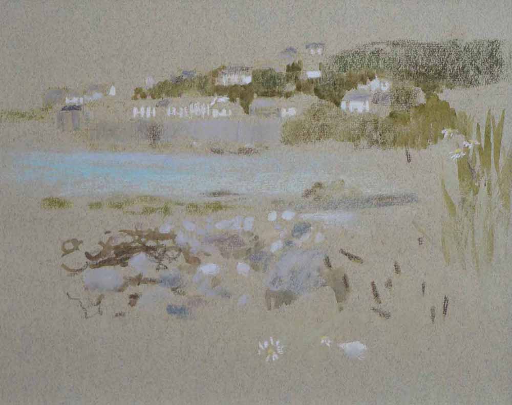 Iola Spafford (1930-),  "Coverack", titled on artist's label verso, mixed media, 22.5 x 29cm.; 9 x