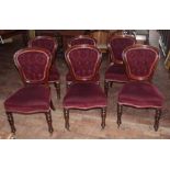 Set 6 victorian mahogany dining chairs Condition report: see terms and conditions