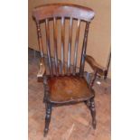 Elm Windsor farmhouse arm chair. Condition report: see terms and conditions