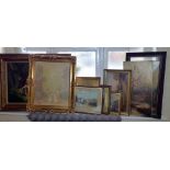 Eight decorative painting and pictures. Condition report: see terms and conditions