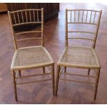 Pair of gold coloured bedroom chairs. Condition report: see terms and conditions