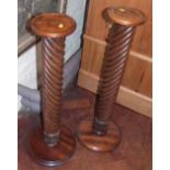 Pair of mahogany pedestals. Condition report: see terms and conditions