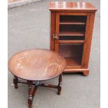 Victorian mahogany music cabinet and occasional table. Condition report: see terms and conditions