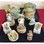 Four Border Fine Arts design Beatrix Potter teapots and other characters. Condition report: see