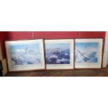 Three framed aviation prints after Robert Taylor to include "Lancaster", "Spitfire" and "