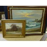 Oil painting rural scene signed Vera Down and a modern oil entitled 'Langjuan'. Condition report: