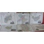 Assortment of various unframed maps by C & J Greenwood to include Monmouth; Worcester;