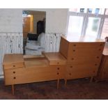 Modern teak effect chest of drawers and a dressing table. Condition report: see terms and