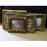Resin relief picture and three gilt framed prints. Condition report: see terms and conditions