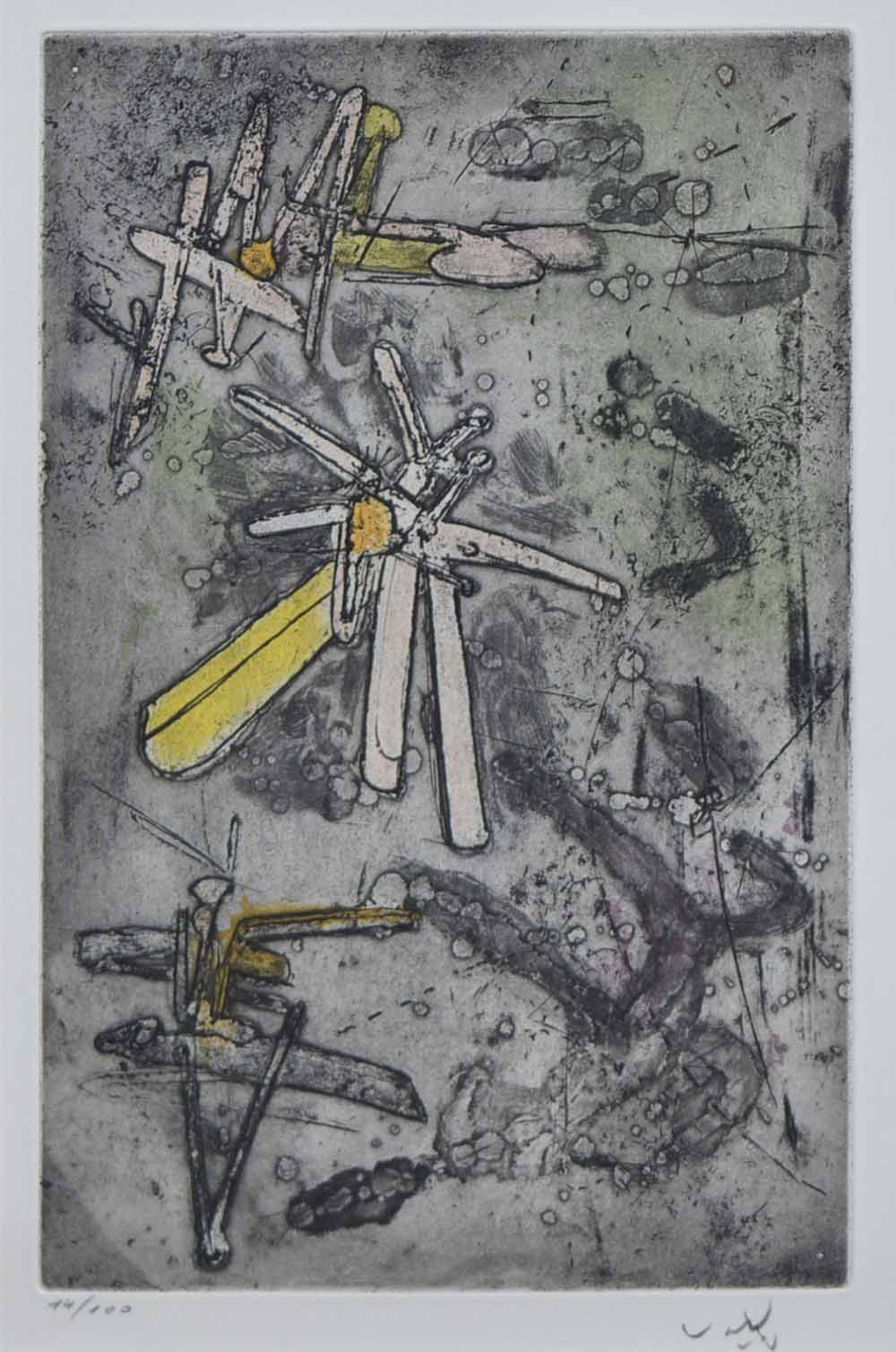 Roberto Matta (1911-2002),  Abstract, signed and numbered 74/100 in pencil in the margin, etching,