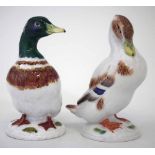 Pair of Meissen ducks, model numbers S. 200 and S.211, 20th century, crossed swords and incised