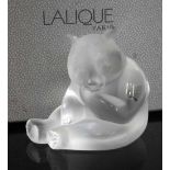 Lalique model of a Panda, with box, 6cm high     Condition report: No chips, cracks or damages.