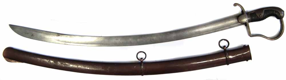 1796 pattern Light Cavalry Sabre, with matching scabbard both stamped '62 R 5 6' the blade