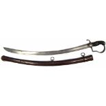 1796 pattern Light Cavalry Sabre, with matching scabbard both stamped '62 R 5 6' the blade
