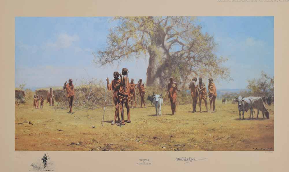 After David Shepherd (1931-),  "The Masai", signed and numbered 64/850 in pencil in the margin,