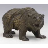 Patinated bronze figure of bear, length 16cm.
Condition report: no damage or repairs; patination