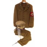 German Third Reich Nazi Party uniform for a Senior Section Leader Ault Leiter, to include a peaked