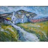 Wyn Hughes, 20th century,  Coastal view with cottage, signed and dated '11, oil on canvas, 29 x