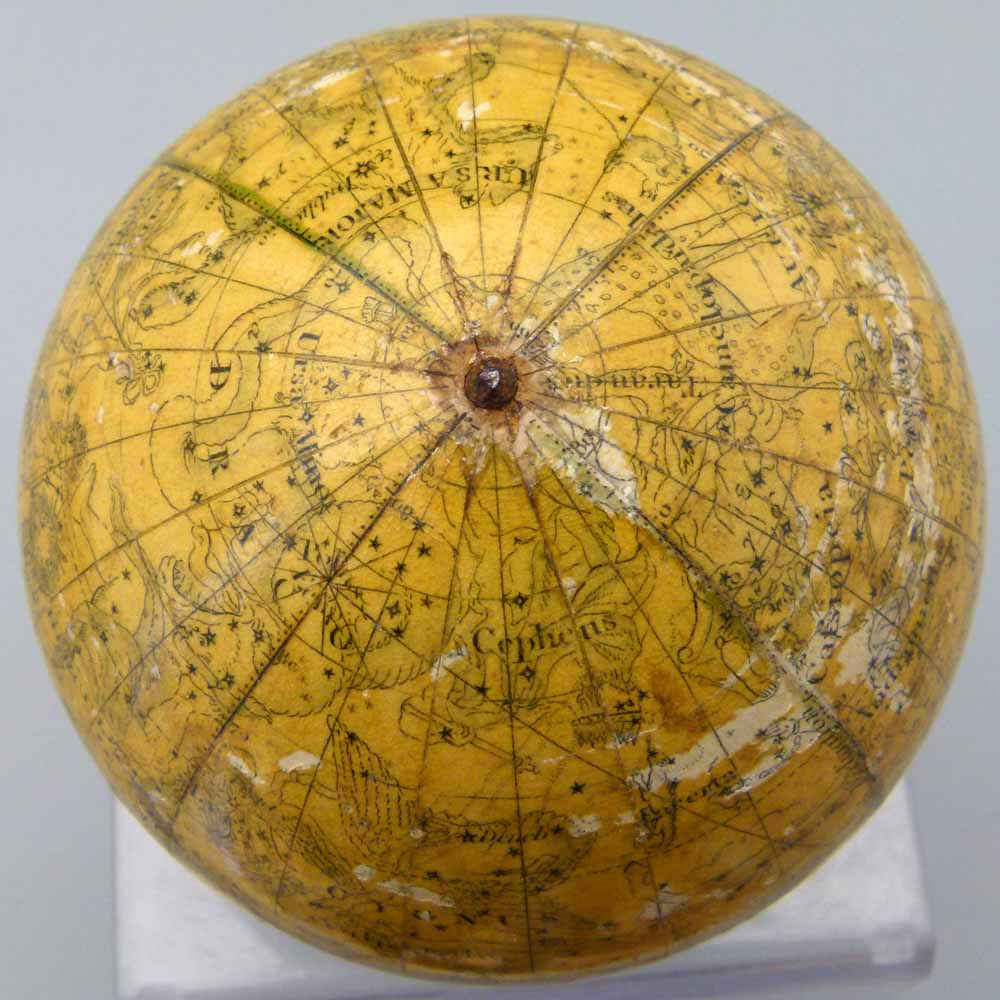 Newton's Improved Pocket Celestial Globe, circa 1850, the wooden segments covered with plaster and - Image 12 of 13