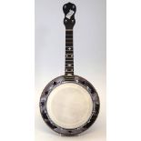 Dallas Model E George Formby Banjolele or Ukulele Banjo, with pearl inlayed headstock and