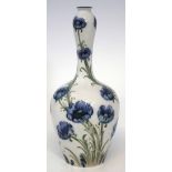 Macintyre / Moorcroft Florian ware vase, decorated with blue poppies on a white ground, printed