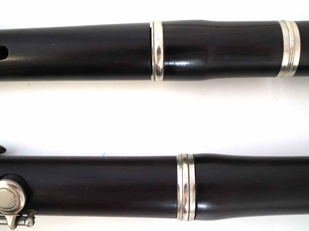 Two rosewood flutes, in three and four sections, (2) 66cm overall length. - Image 3 of 8