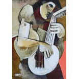 Geoffrey Key (1941-),  "Lute II", signed and dated '94, titled on verso, oil on board, 44 x 29.5cm.;