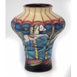 Moorcroft vase, decorated with Merry-go-round pattern after Emma Bossons, painted signature,