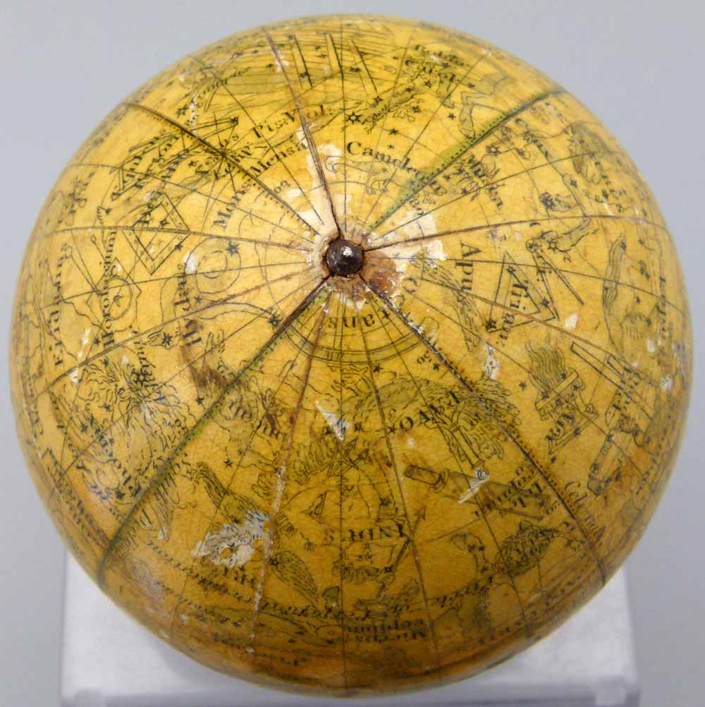 Newton's Improved Pocket Celestial Globe, circa 1850, the wooden segments covered with plaster and - Image 13 of 13