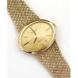 Rolex Precision 9ct lady's bracelet watch, case London 1970, oval gilt dial, baton numerals, case 27
